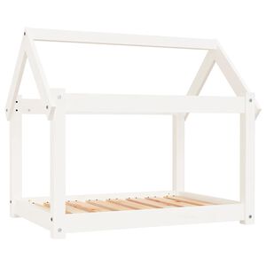 vidaXL Cama para c&atilde;es 81x60x70 cm madeira de pinho maci&ccedil;a branco