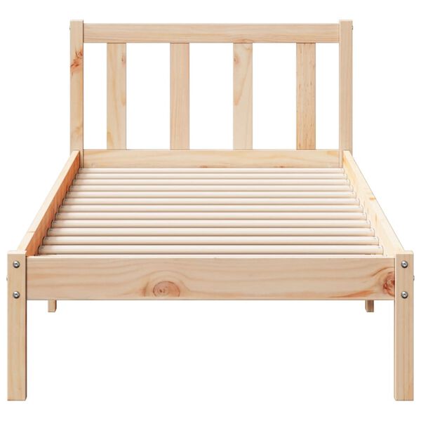 vidaXL Cama extra longa sem colch&atilde;o 100x210 cm madeira de pinho maci&ccedil;a