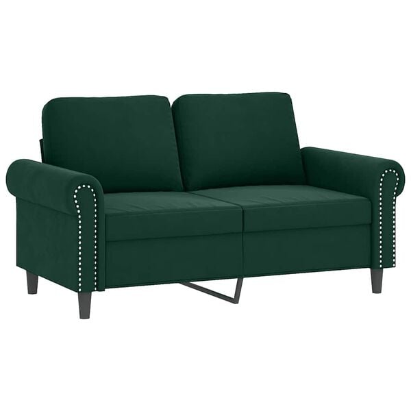 vidaXL 2 pcs conjunto de sof&aacute;s com almofadas veludo verde-escuro