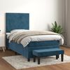vidaXL Cama com molas/colch&atilde;o 90x190 cm veludo azul-escuro