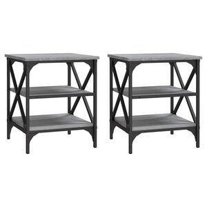 vidaXL Mesas de apoio 2 pcs 40x42x50 cm derivados madeira cinza sonoma