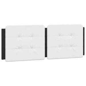 vidaXL Almofad&atilde;o de cabeceira Zadar 137 cm couro artificial branco e preto