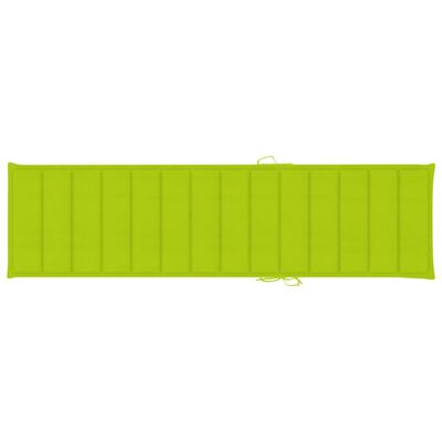 vidaXL Espreguiçadeira + almofadão verde brilhante madeira teca maciça