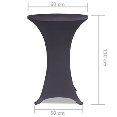 vidaXL Capa extensível para mesa 2 pcs 60 cm antracite