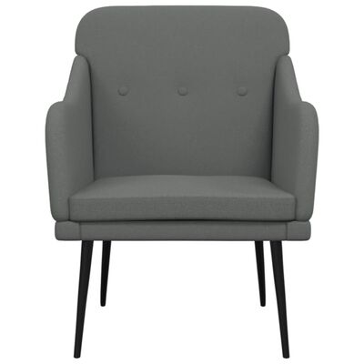 vidaXL Cadeira com apoio de braços 63x76x80 cm tecido cinzento-escuro