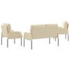 vidaXL Conjuntos de sof&aacute;s 3 pcs Creme 115 x 56 x 80 cm Contraplacado