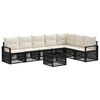 vidaXL Conjunto de Sof&aacute; de Jardim 8 pcs Preto vime PE