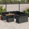 vidaXL Conjunto de Sof&aacute; de Jardim 9 pcs Preto Rattan Sint&eacute;tico