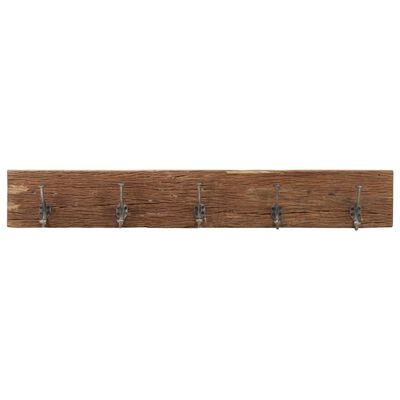 vidaXL Bengaleiro com 5 ganchos 100x2,5x15cm madeira recuperada maciça