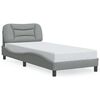 vidaXL Estrutura de cama com LED sem colch&atilde;o Hvar 90x200 cm tecido