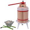 vidaXL 2 pcs conjunto de prensa e triturador de fruta e vinho