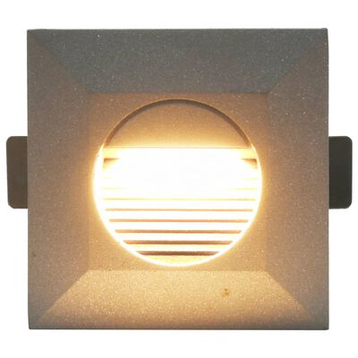 vidaXL Iluminação LED de parede exterior 6 pcs 5 W quadrado prateado