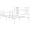 vidaXL Estrutura de cama com cabeceira e p&eacute;s 90x200 cm metal branco