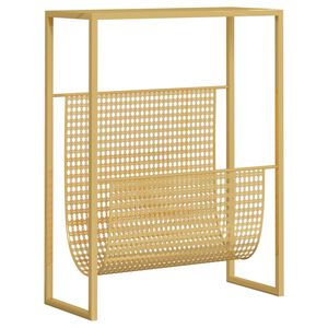 vidaXL Suporte de revistas 35x15x45 cm a&ccedil;o dourado