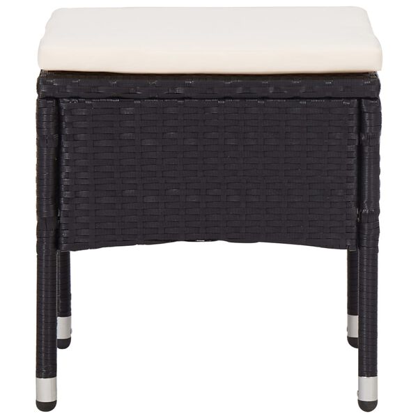 vidaXL 5 pcs conjunto jantar p/ exterior vime PE madeira acácia preto