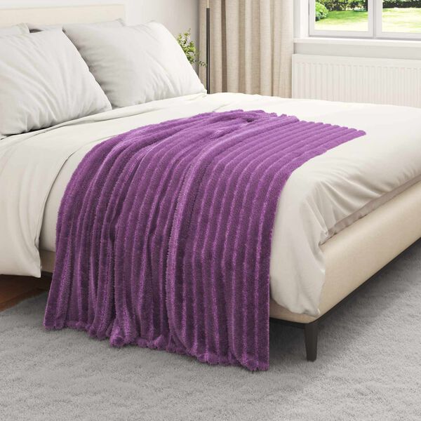 vidaXL Cobertor Roxo 150 x 130 cm L&atilde;