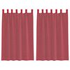 vidaXL Cortinas de voile com bolsos para varão 2 pcs vermelho tinto