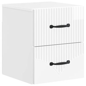 vidaXL Gabinete de Canto Montado na Parede com gaveta Branco Brilhante