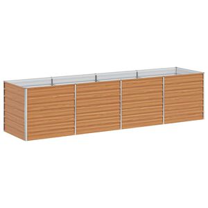 vidaXL Canteiro elevado de jardim 320x80x77cm a&ccedil;o galvanizado prateado