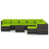 vidaXL 11pcs conj. lounge jardim + almofad&otilde;es madeira impreg. cinzento