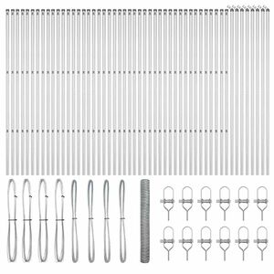 vidaXL Poste de Cerca Prateado