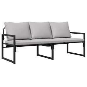 vidaXL M&oacute;veis de Jardim Cinzento-claro 180 x 72,5 x 71 cm Poli&eacute;ster