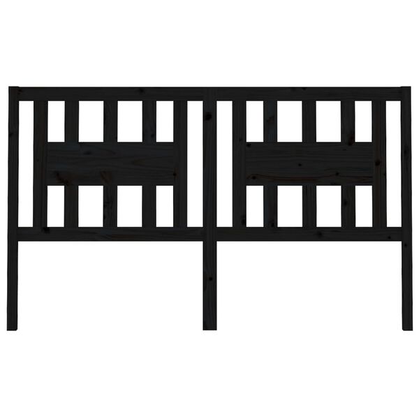 vidaXL Cabeceira de cama 156x4x100 cm pinho maci&ccedil;o preto