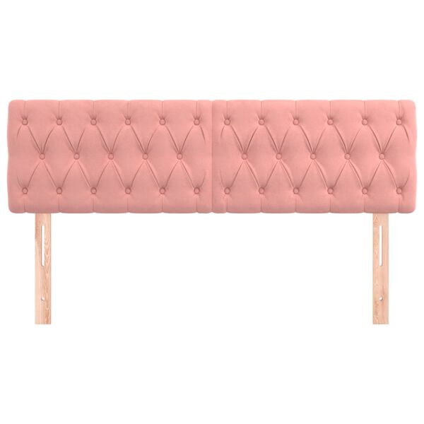 vidaXL Cabeceiras rosa 144x7x78/88 cm veludo