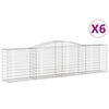 vidaXL Cestos gabi&atilde;o arqueados 6pcs 400x50x100/120cm ferro galvanizado