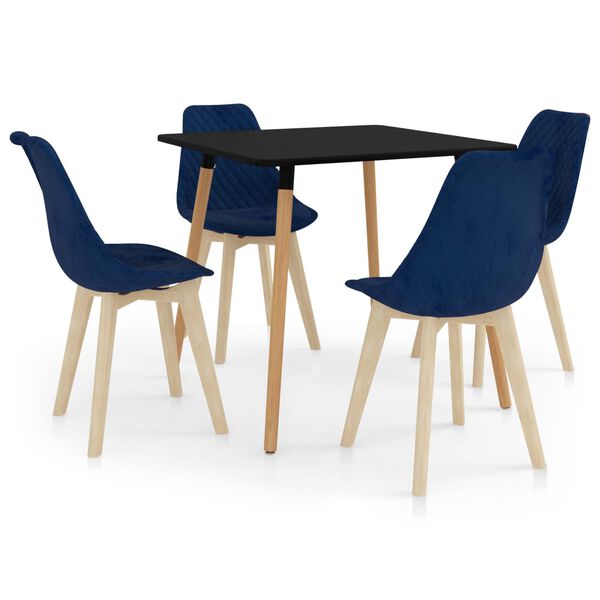 vidaXL 5 pcs conjunto de jantar azul