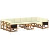 vidaXL Conjunto de Sof&aacute;s para Exterior 11 unid. Natural e Creme