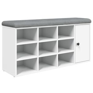 vidaXL Banco sapateira 102x32x50 cm derivados de madeira branco