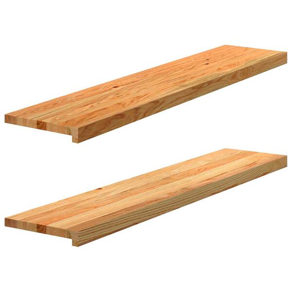 vidaXL Tapetes de escada 2 pcs 120x25x2 cm carvalho castanho-claro