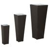 vidaXL Conjunto Para Exterior 3 unid. Preto 30 x 30 x 80 cm Metal