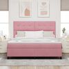 vidaXL Cama Box Spring LED com colch&atilde;o Rosa 180 x 200 cm Veludo