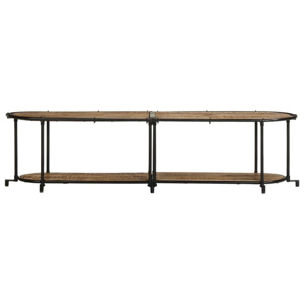 vidaXL M&oacute;vel de TV 160x42x40 cm madeira de mangueira &aacute;spera maci&ccedil;a