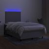 vidaXL Cama box spring c/ colch&atilde;o e LED 120x200 cm tecido cinza-claro