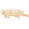 vidaXL Estrutura sof&aacute;-cama de puxar 2x(90x200) cm pinho maci&ccedil;o