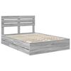 vidaXL Estrutura da Cama com gaveta Cinza Sonoma 140 x 190 cm