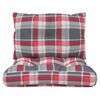 vidaXL Almofad&otilde;es para m&oacute;veis de paletes 2 pcs tecido xadrez vermelho