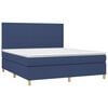 vidaXL Cama box spring c/ colch&atilde;o e LED 180x200 cm tecido azul