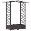 vidaXL Cama Elevada com Treli&ccedil;a e Telhado Castanho 124 x 40 x 123 cm