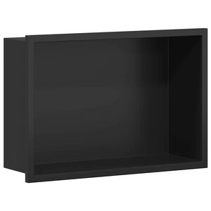 vidaXL Nichos de Chuveiro Preto 30 x 20 x 9,5 cm A&ccedil;o inoxid&aacute;vel