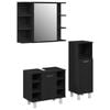 vidaXL Conjunto de M&oacute;veis para Banheiro 3 unid. Preto