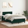 vidaXL Cama com molas/colch&atilde;o 120x220 cm veludo verde-escuro