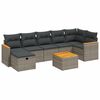 vidaXL 8 pcs conjunto sof&aacute;s de jardim c/ almofad&otilde;es vime PE cinzento