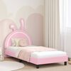 vidaXL Estrutura de Cama Infantil com Cabeceira Rosa 80 x 200 cm PU