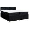 vidaXL Cama com molas/colch&atilde;o 200x200 cm tecido preto