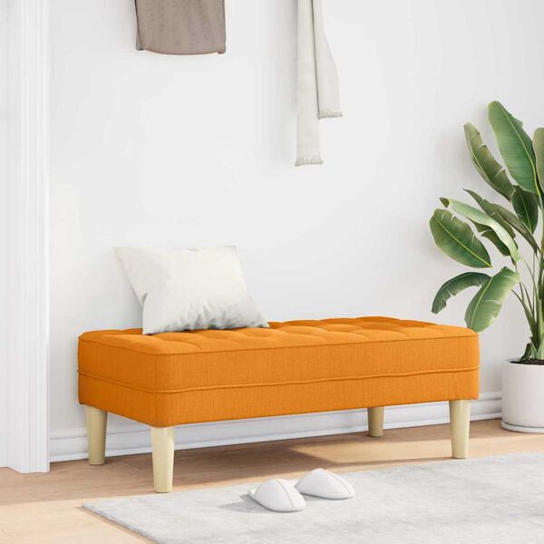 vidaXL banco com almofada Amarelo Escuro 113 x 57 x 39 cm tecido