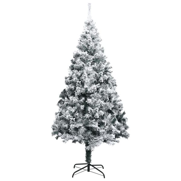 vidaXL Árvore de Natal artificial com flocos de neve 400 cm PVC verde
